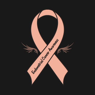 Endometrial Cancer Ribbon of Hope with Wings T-Shirt