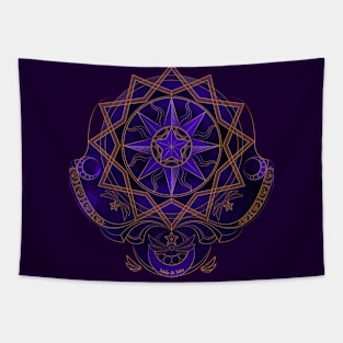 Purple Enchantment: Celestial Suns, Moons, Stars Tapestry