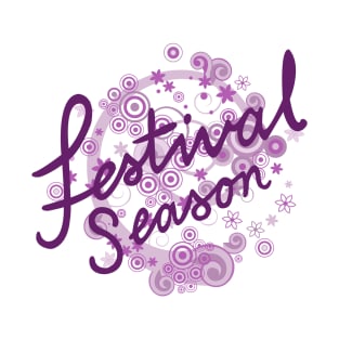 Festival Season Type Design Pinks & Purples T-Shirt