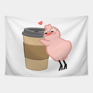 Coffee Hug Birdblob Tapestry