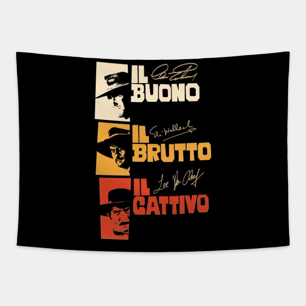 Sergio Leone - The Good, the Bad, and the Ugly Tribute Tapestry by Boogosh