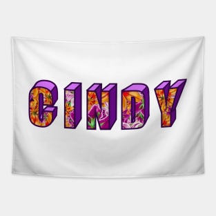 Top 10 best personalised gifts 2022  - Cindy personalised personalized custom name  floral - custom name with lily flower pattern on 3d block letters Tapestry