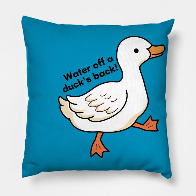 Water & the Duck's Back Pillow by Pink Man