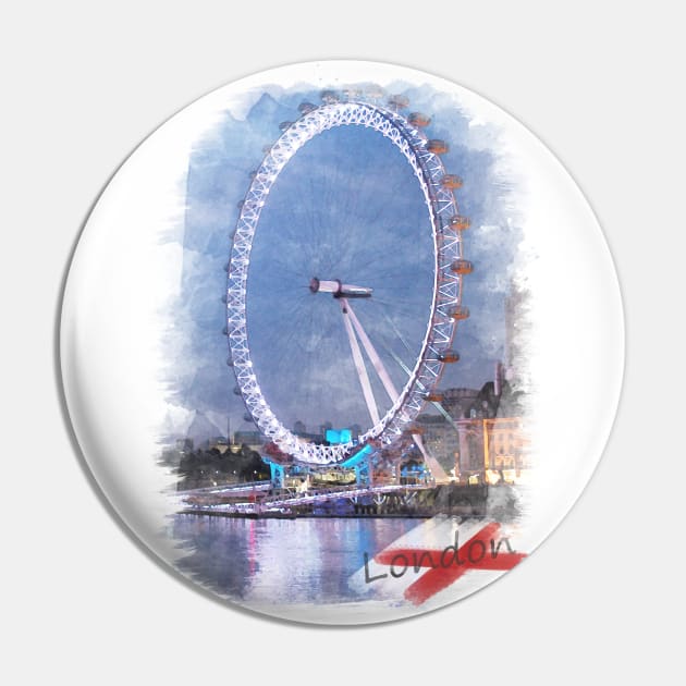 London eye Pin by TeEmporium