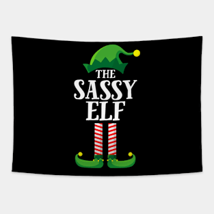 Sassy Elf Matching Family Group Christmas Party Tapestry