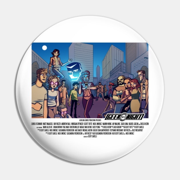 Geek By Night - Season One Artwork w/ Credits Pin by Dueling Genre