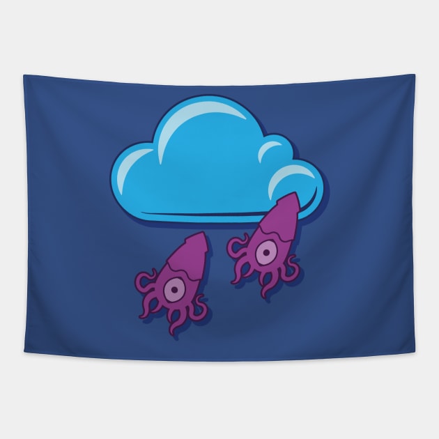 Cloudy with a chance of squidfall Tapestry by DCLawrenceUK