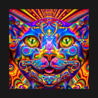 Kosmic Kitty (5) - Trippy Psychedelic Cat T-Shirt