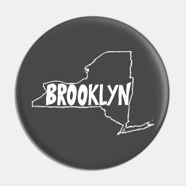 Brooklyn, New York (White Graphic) Pin by thefunkysoul