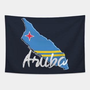Aruba Map and Flag Tapestry