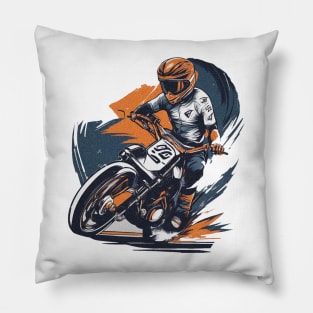 person riding racing bike Pillow