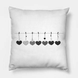 hanging love black Valentine's hearts Pillow