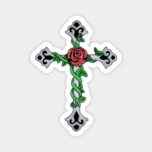 Cross Rose Magnet