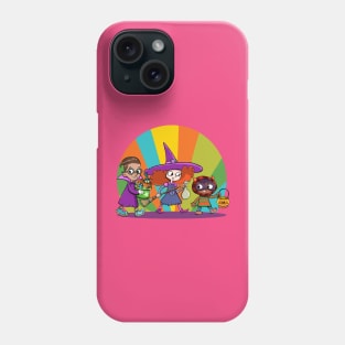 team of kids goes to a Halloween party Phone Case