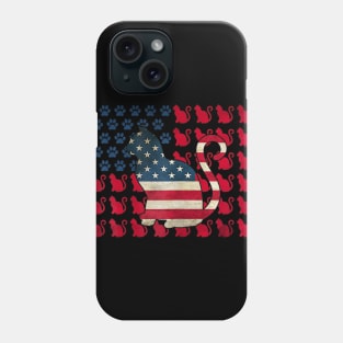 American Flag Cat 4th Of July Gift Phone Case