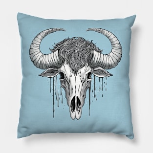 Buffalo skull art Pillow