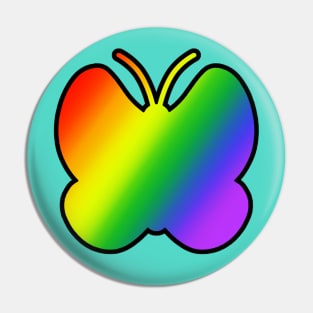 Rainbow themed butterfly Pin