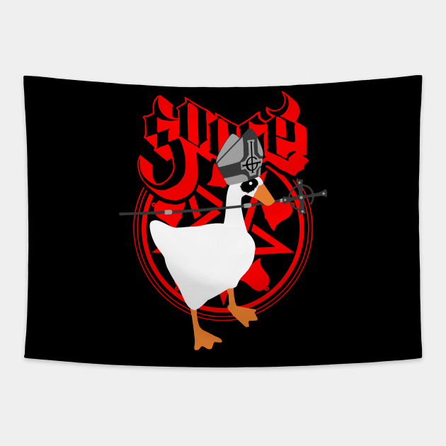 Untitled Goose Ghost Heavy Metal Band Parody For Gamers Tapestry by BoggsNicolas