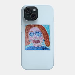 Lady in blue pearls Phone Case