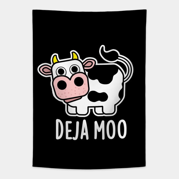 Deja Poo Cute Cow Poop Pun Tapestry by punnybone