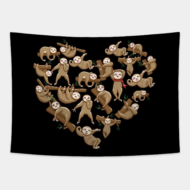 Sloth heart Tapestry by Peco-Designs