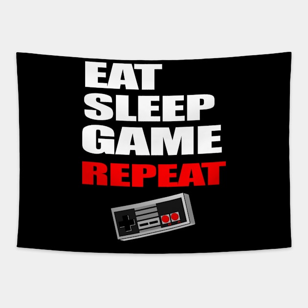 Funny Eat Sleep Game Repeat Gamer t-shirt Tapestry by kmpfanworks