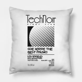 Retro 80s Technoir Nightclub Poster from the Terminator Movie Pillow