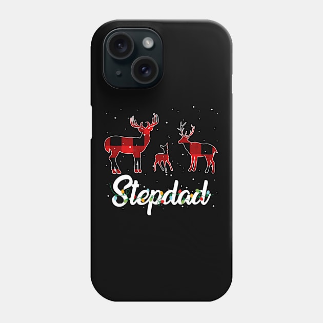 Stepdad Reindeer Plaid Pajama Shirt Family Christmas Phone Case by intelus