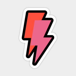 Pink and Orange Lightning Bolts Active Magnet