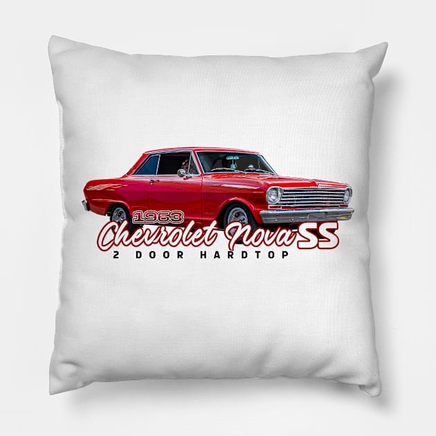 1963 Chevrolet Nova 2 Door Hardtop Pillow by Gestalt Imagery