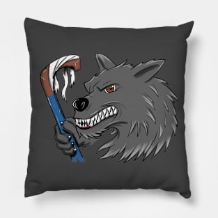 Hockey Wolf Pillow