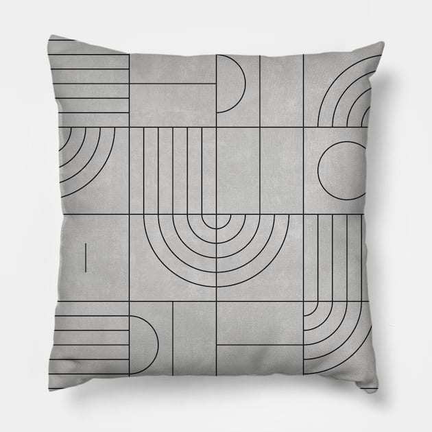 My Favorite Geometric Patterns No.21 - Grey Pillow by ZoltanRatko