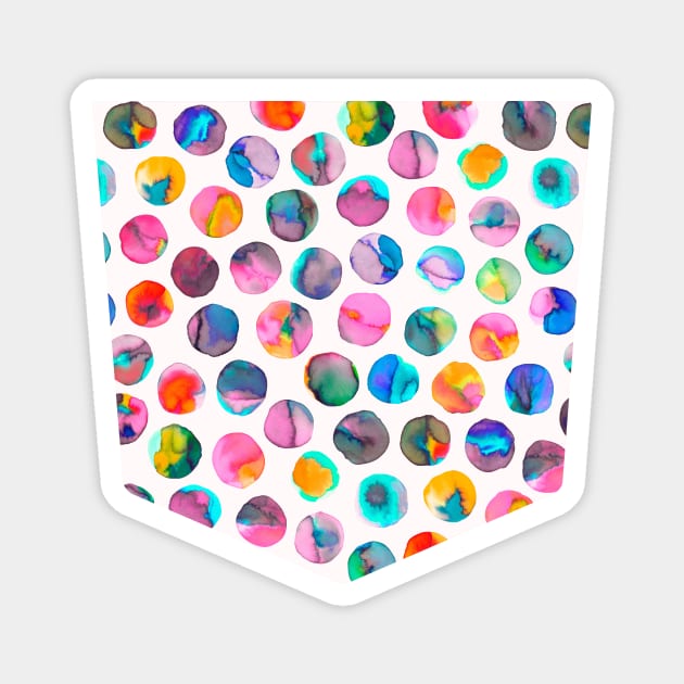 Pocket - Colorful Ink Marbles Dots Multicolored Magnet by ninoladesign