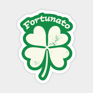 Fortunato Emblem - Distressed Four-Leaf Graphic Design Magnet