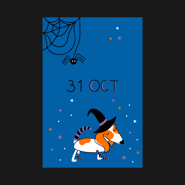 Cute dog in witch costume by DanielK