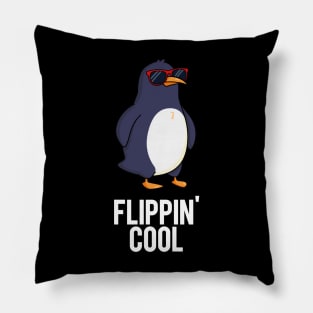 Flippin' Cool Funny Penguin Pun Pillow