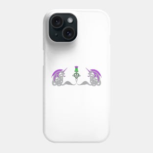 Celtic unicorns and thistle Phone Case