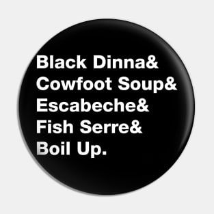 Belizean Dishes in White Text Pin