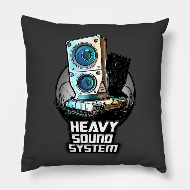 Heavy sound system Pillow by raxarts