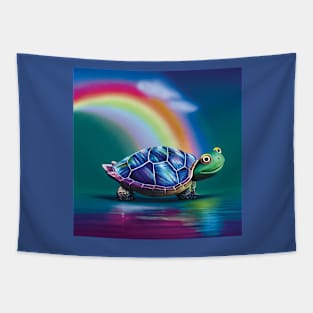 Cute Rainbow Turtle Art Tapestry