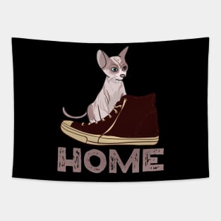 Home is where cat wants to be, even the fluff owner shoes Tapestry
