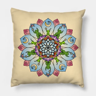 Goddess Within Drum Circle Mandala Pillow