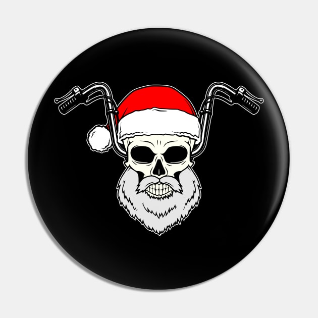 Santa Biker Skull Pin by julpirod