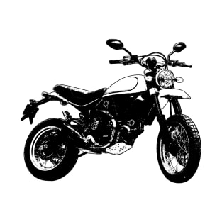 Scrambler Bike Black and White Color T-Shirt