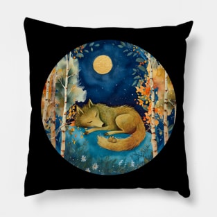 Mouse and Wolf Moon Pillow