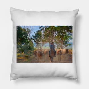 Australian Stockman droving Cattle, Barossa Valley Pillow