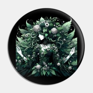 Metal ghotic lady poison flower Pin