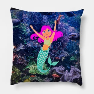 Mermaid under the sea Pillow