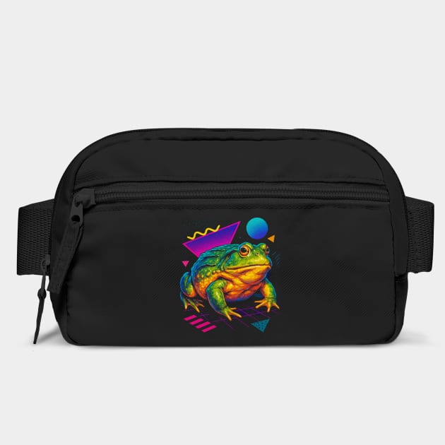 Retro Neon Pixie Frog - Vibrant Terrestrial Amphibian Design by Reptiq's Store