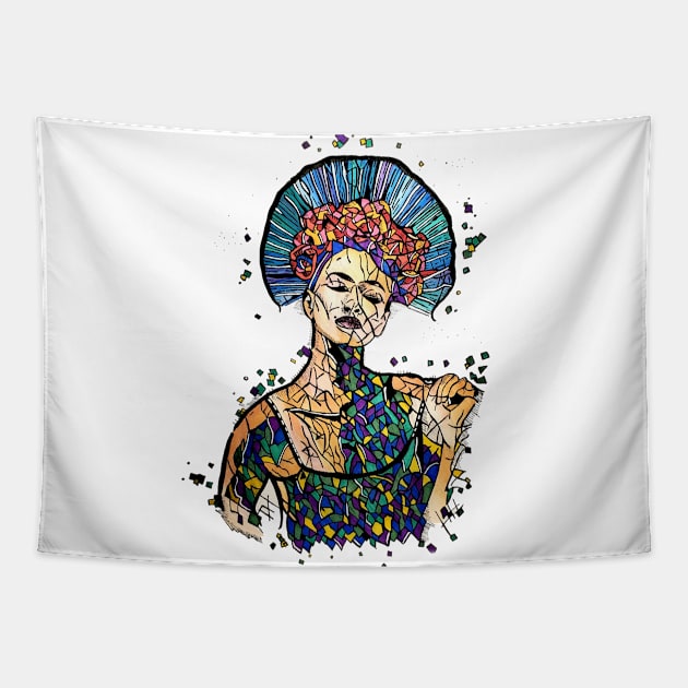 Mardi Gras Tapestry by KazArtDesigns